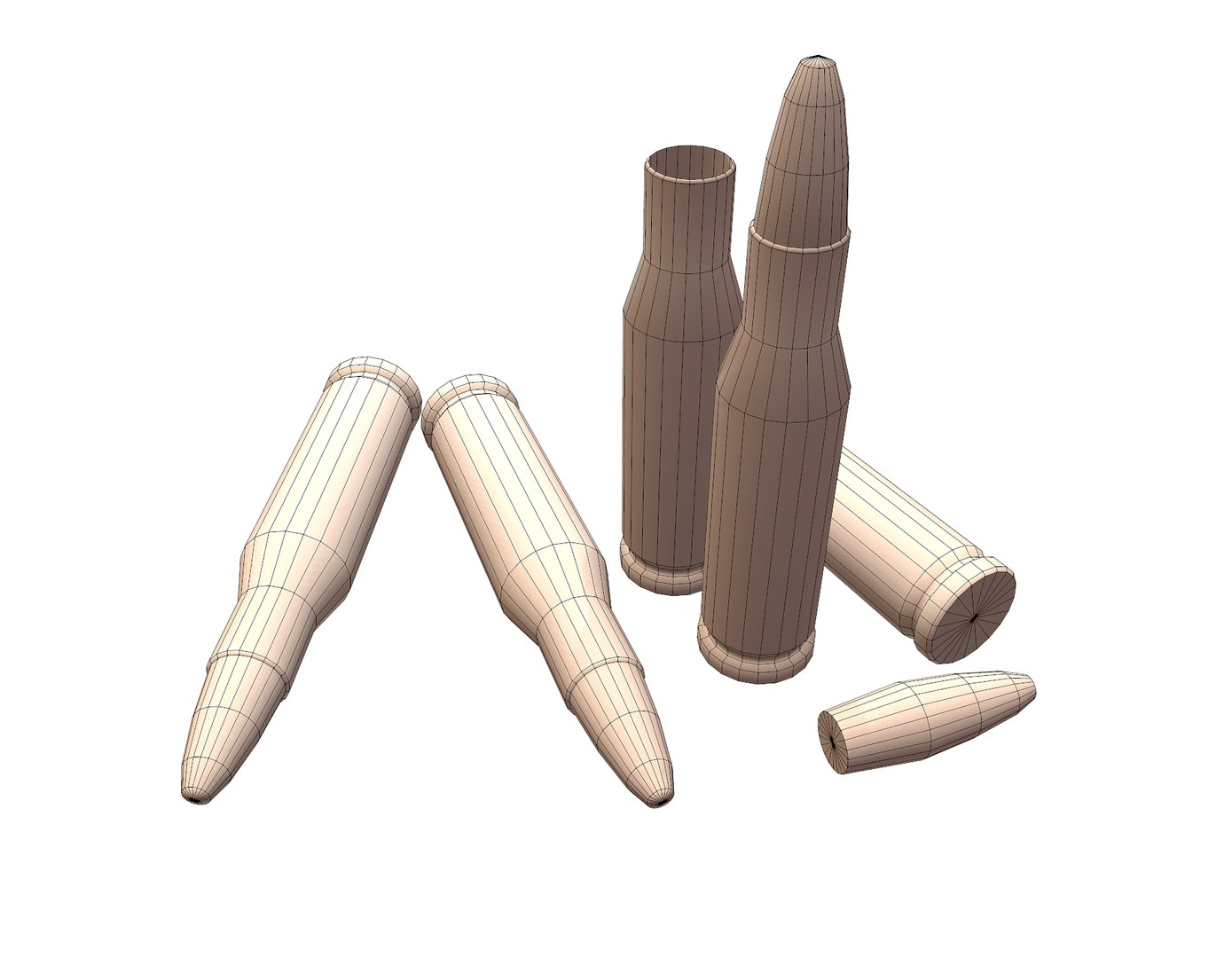 3d cartridge bullet 7 model