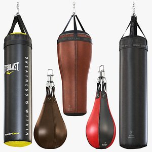 3D Boxing Heavy Bag and Speed Bag Collection 5 in 1