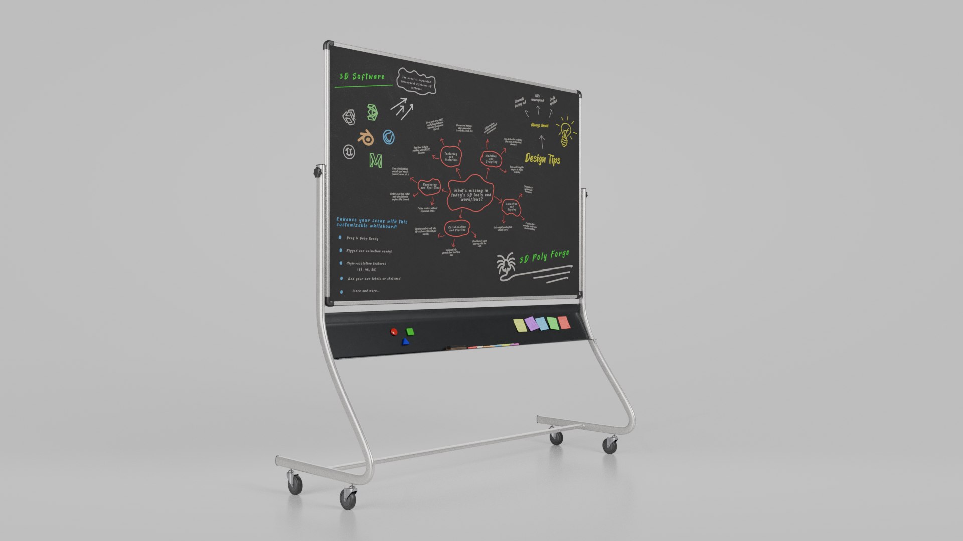 Customizable Double-Sided Metal Blackboard Rectangular Writing Board 3D model https://p.turbosquid.com/ts-thumb/Xd/7NsIHe/8P/render_3/png/1746392064/1920x1080/fit_q87/094b5af296abd17c44a6f3668e5188305e68fa10/render_3.jpg