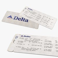 Vintage Delta Airline Boarding Pass Tan