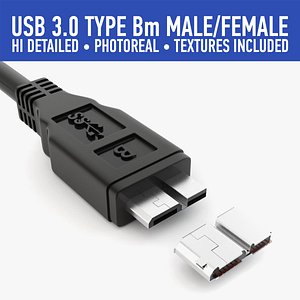3d model usb micro b