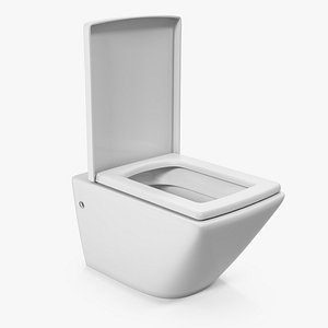 3D wall toilet white