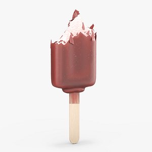 Half of Strawberry Ice Cream Chocolate Covered Bar