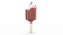 Half of Strawberry Ice Cream Chocolate Covered Bar