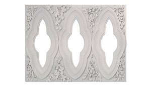 3D Reclaimed Carved Limestone Window
