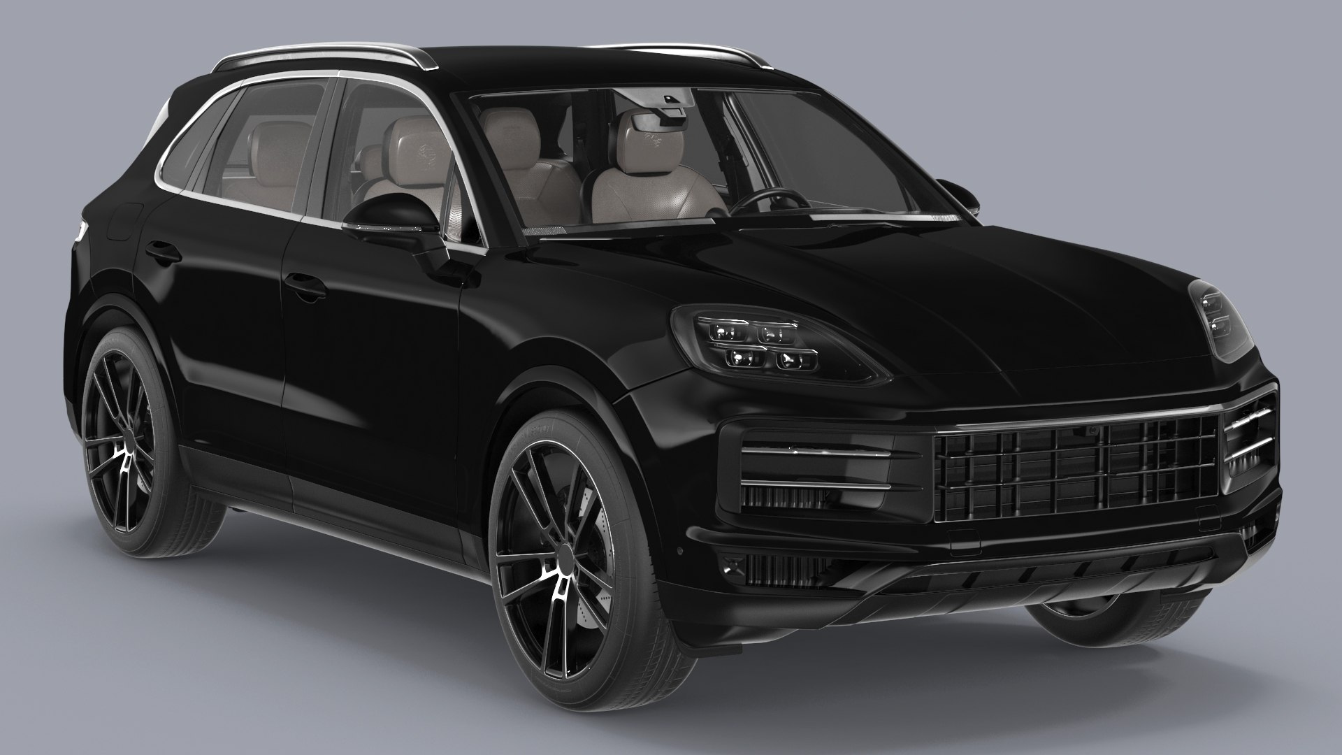 Luxury Black European Crossover 3D model preview