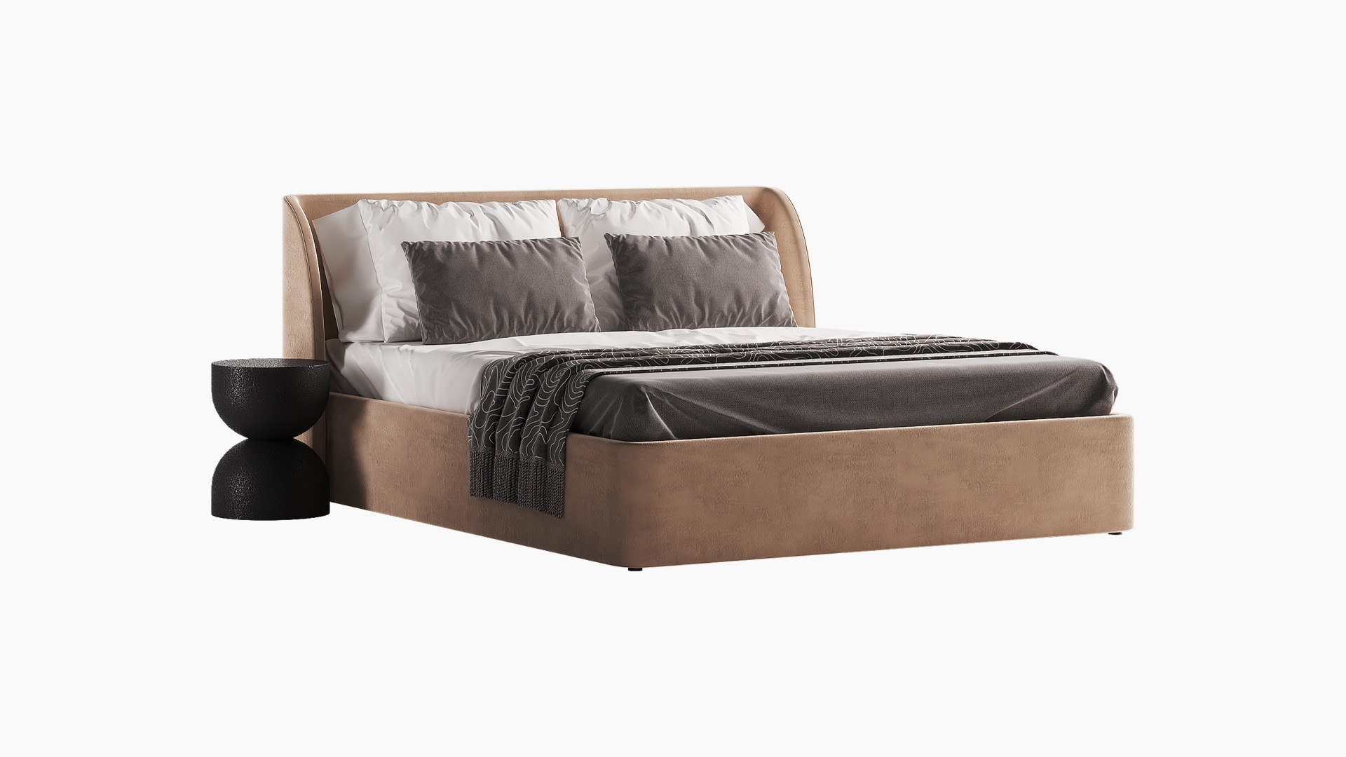 Beige bed with black nightstands model https://p.turbosquid.com/ts-thumb/Xd/QRuwAI/Lr/ts_003/jpg/1762474179/1920x1080/fit_q87/713db35765e7fd6d54c1f73a11a74218bf41d53f/ts_003.jpg
