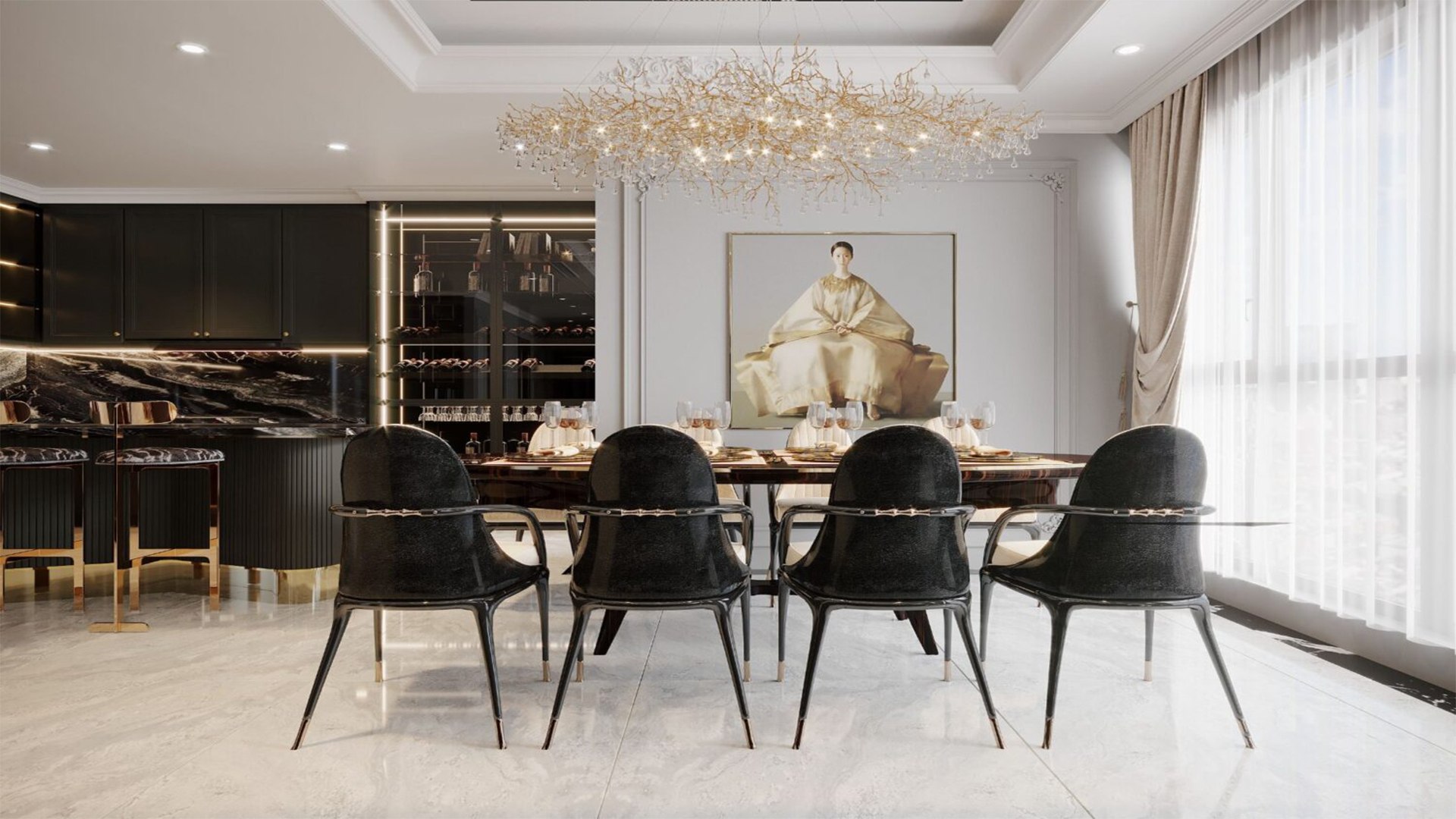 Golden Opulence - Living Kitchen Dining - Apartment - Sneechvn - MAX ...