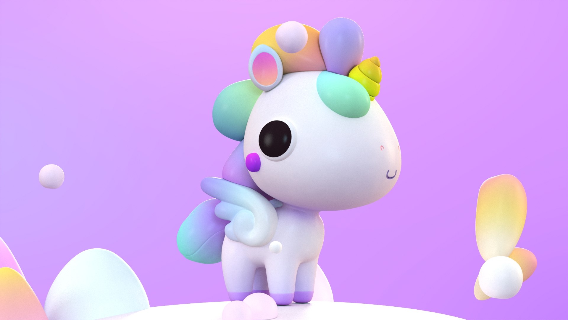 卡通独角兽飞马3d模型