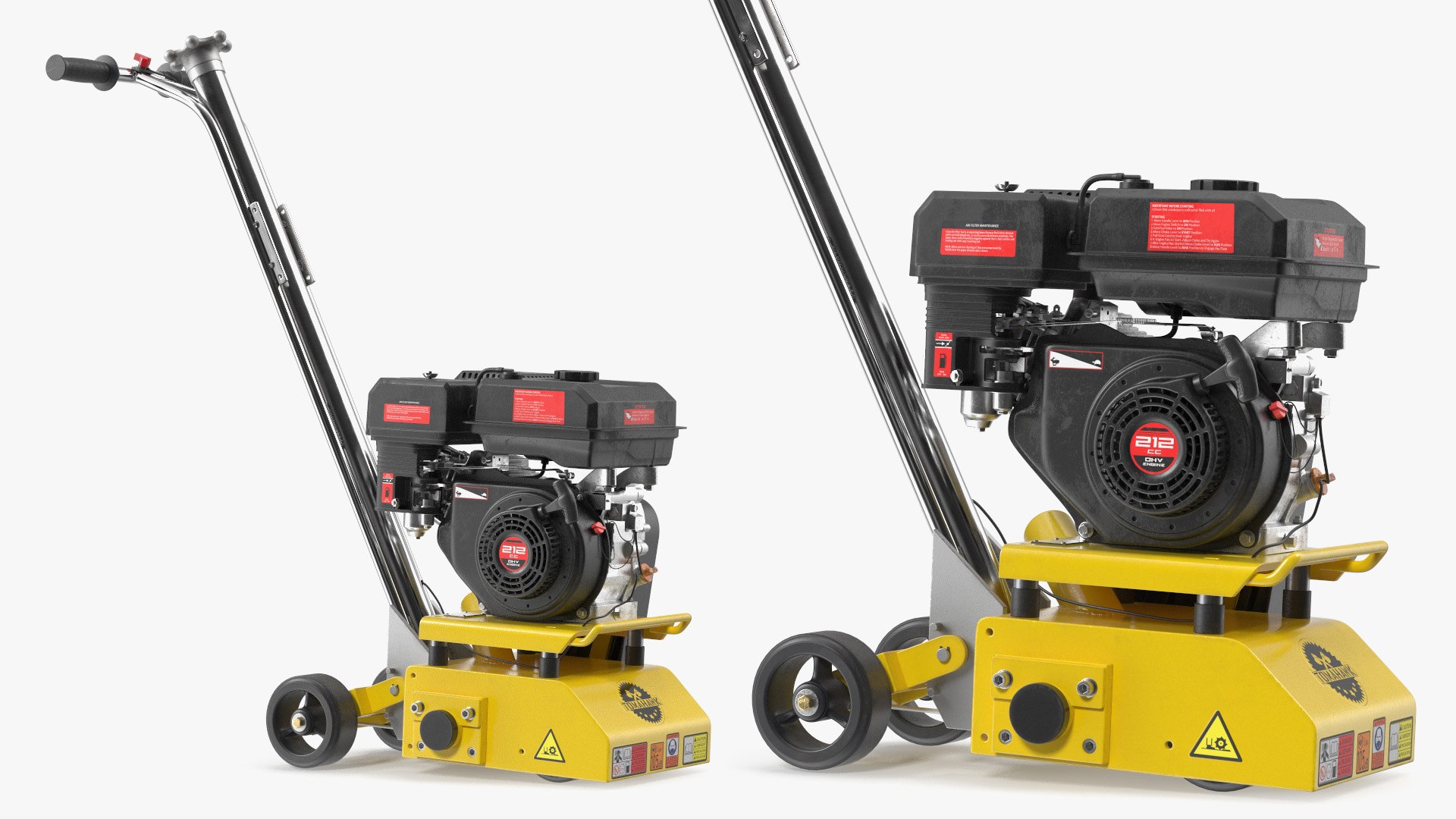 Tomahawk Concrete Scarifier Gas Powered Yellow 3D model preview