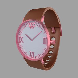 3D Simple Rose Gold Watch model