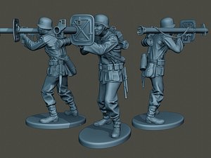 german soldier ww2 shoot 3D model
