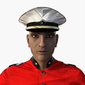 Steampunk Officer Rigged Animated Low-poly 3D