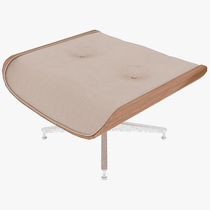 eames ottoman wooden leather 3D model