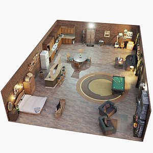 Modular apartment scene interior