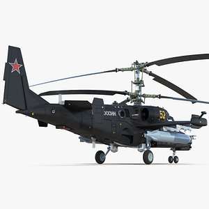 Kamov Ka 52 or Alligator Russian Attack Helicopter Rigged for Cinema 4D