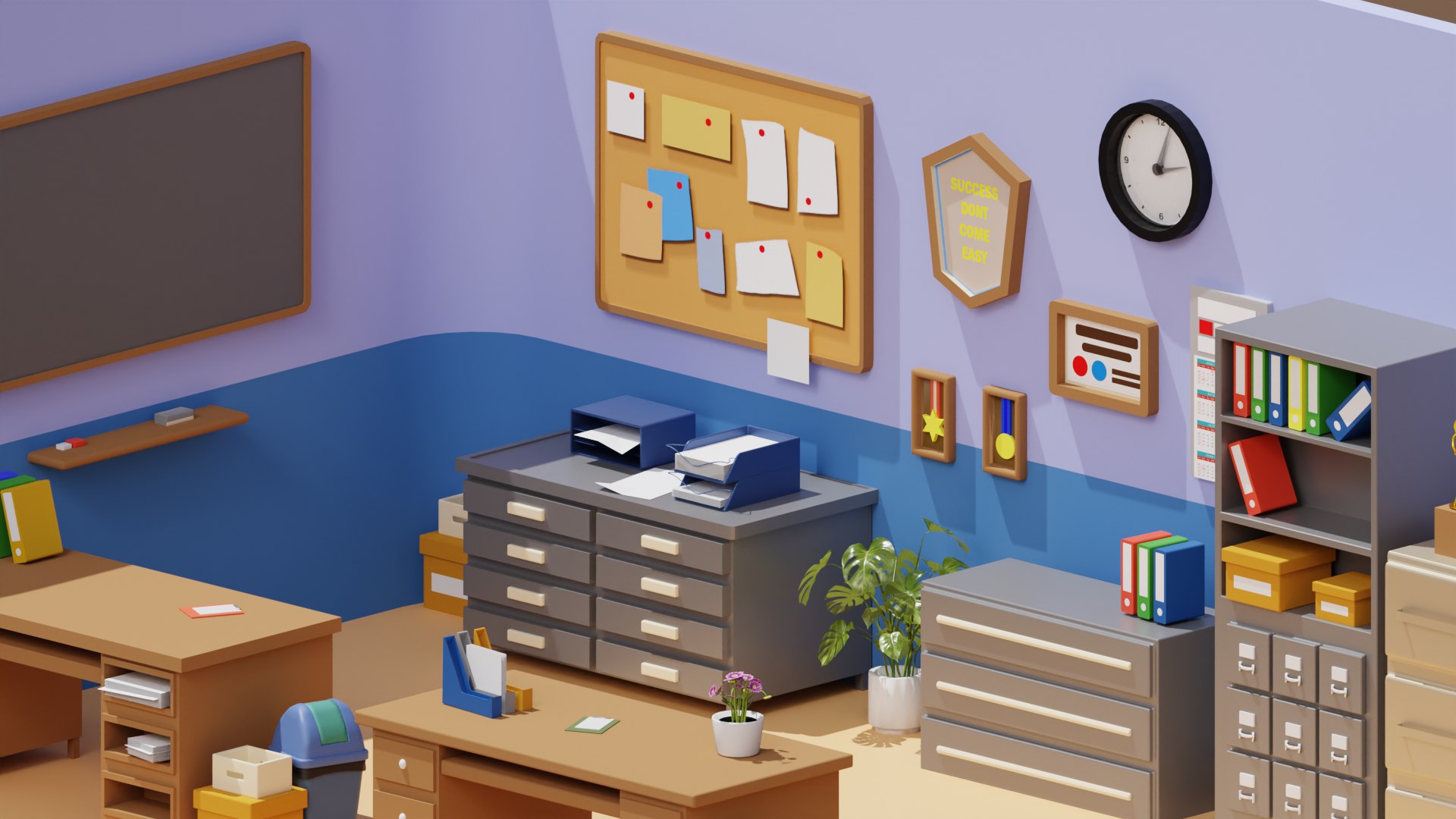 3D Isometric Office Scene - TurboSquid 2120941