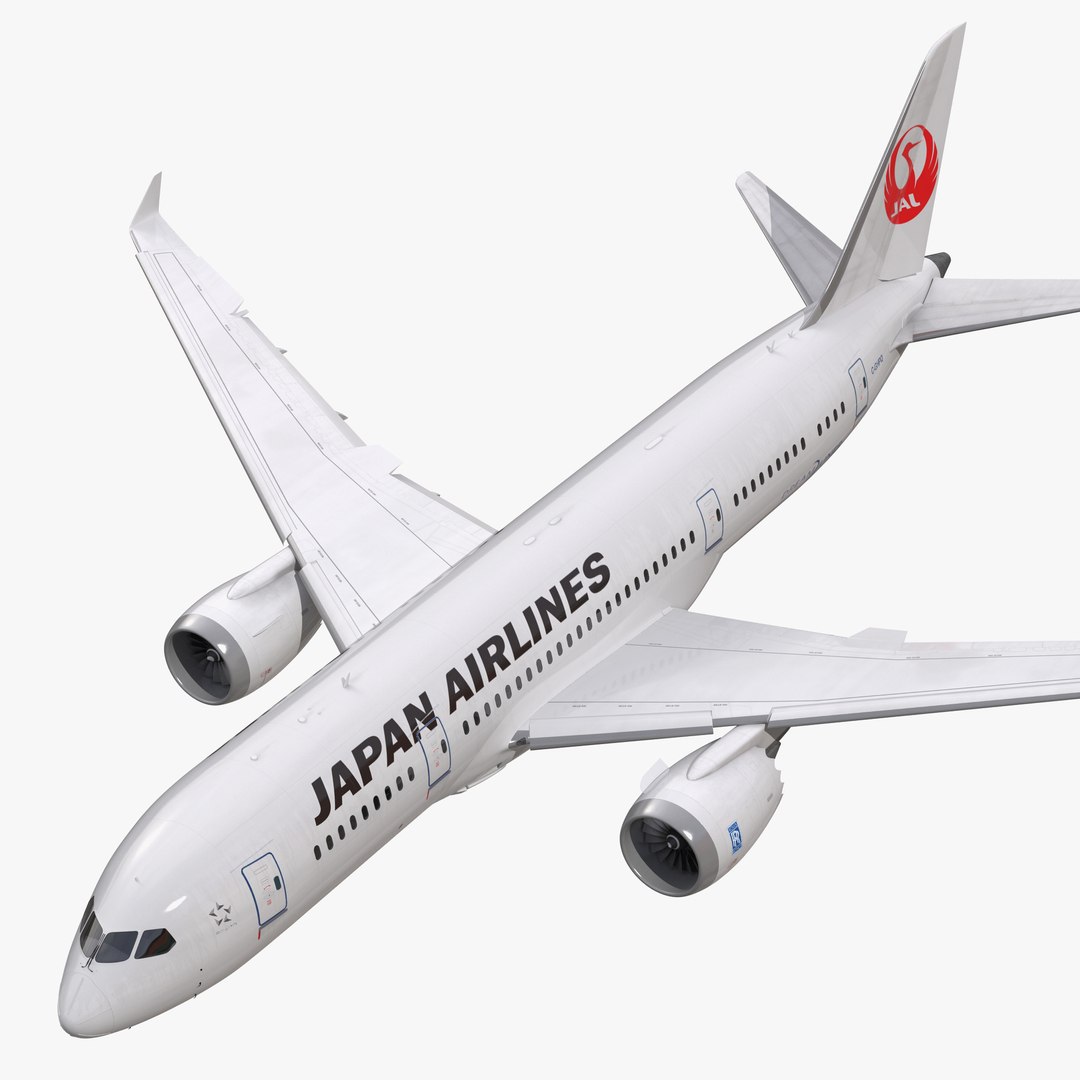 Boeing 787-3 Japan Airlines Rigged 3D Model 3D model preview