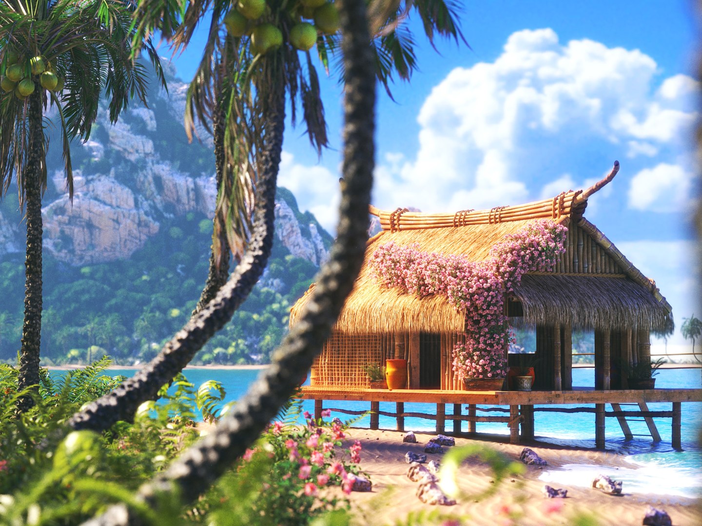 Paradise House Beach Model - TurboSquid 2213792