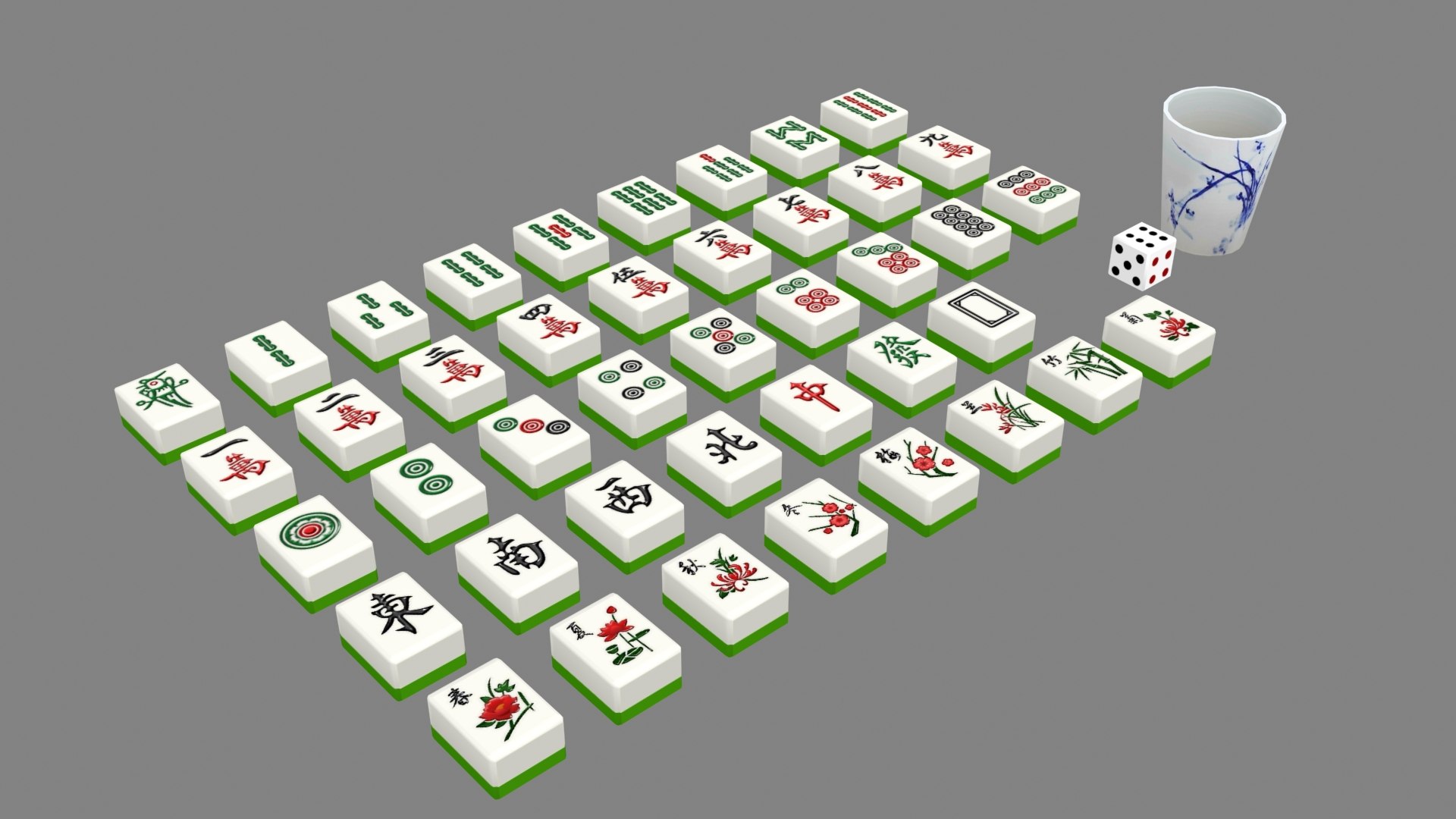 Mahjong And Dice Low-poly 3D Model 3D - TurboSquid 2111951