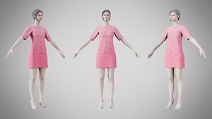 3D Dress 46 Tickle Me Pink model