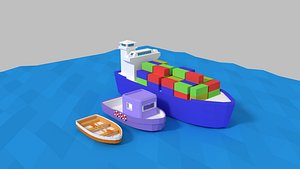 low poly ships pack
