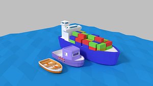low poly ships pack