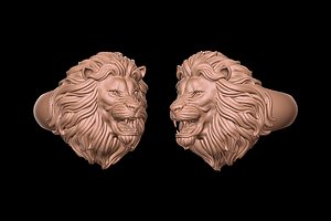 3D angry lion ring