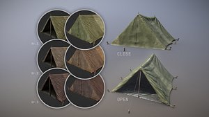 3D Collection Military Tent WWII TwoSleeping