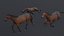 3D horse brown model