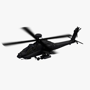 AH64 Black Gunship 3D