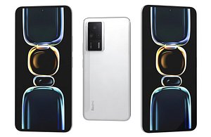 3D Xiaomi Redmi K60E White Low Poly