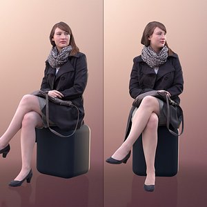 3D 10762 Svenja - Woman Sitting In Elegant Warm Outfit