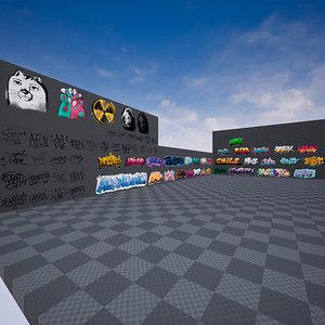 3D Graffiti Pack Decals for UE4 and Unity