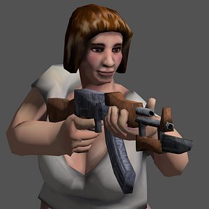 3ds max woman gun character