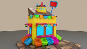 3D cartoon grocery house