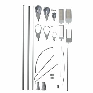 3D street light lamps