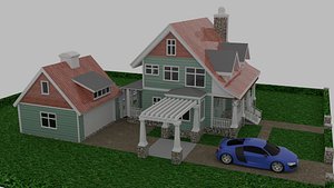 3D craftsman style house model