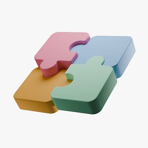 3D model Animated Icons Puzzle