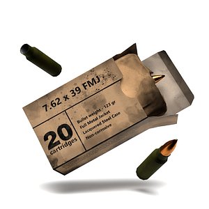 Ammunition Box 7 62x39 FMJ for AK SKS RPD 2 3D model