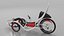 Red-White Modern Electric Trike Bike 3D model