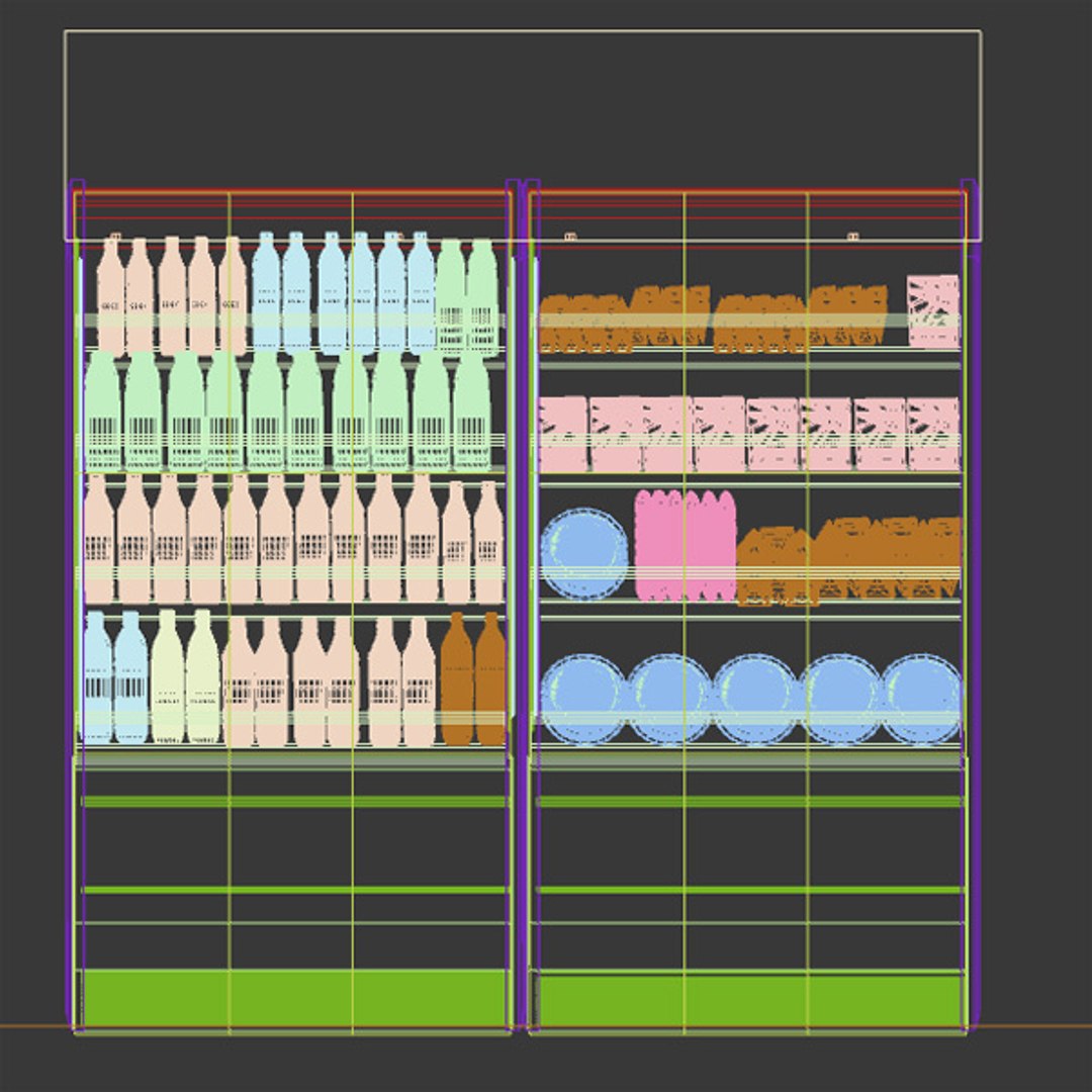 3d Model Of Airscreen Refrigerator Drinks