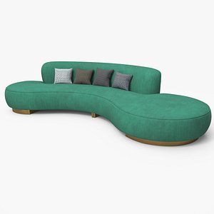 3D Serpentine Sofa Green