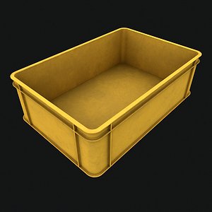 3D model Yellow Plastic Storage Industrial Container