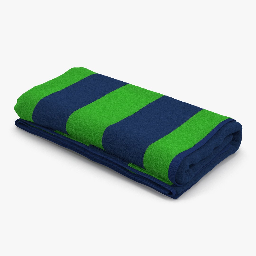 Beach Towel 3 Green 3D Model 3D model preview