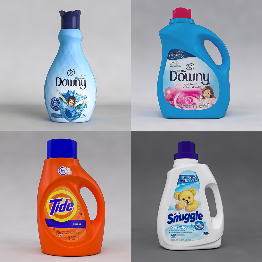 3D Detergent Bottles Collection model TurboSquid 1735873