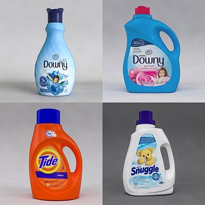 3D Detergent Bottles Collection model