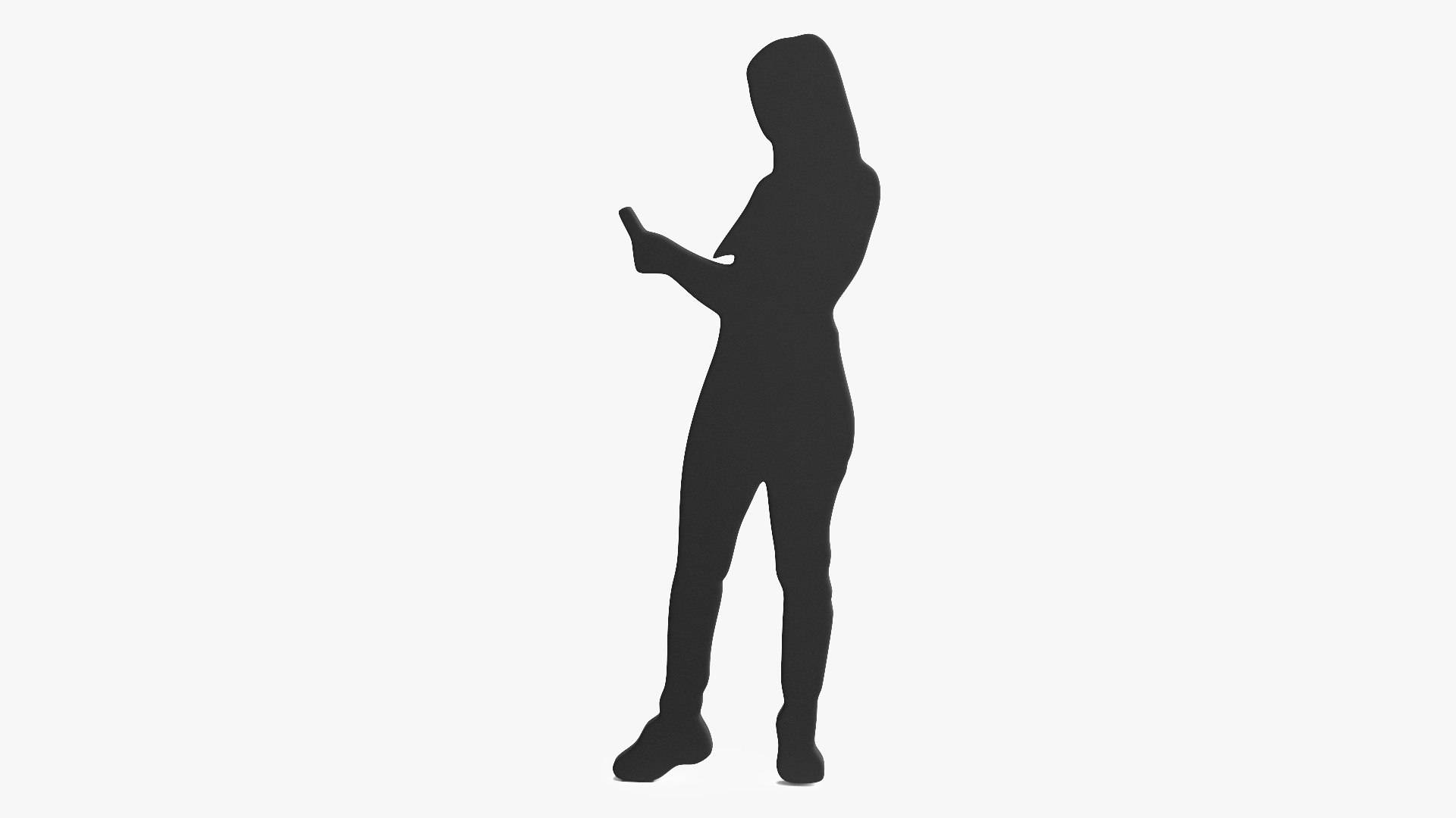 Young Woman Silhouette 3D model preview