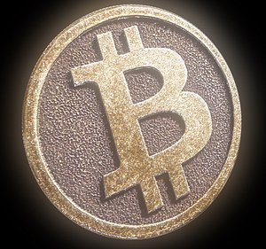 Bitcoin cryptocurrency 3D model