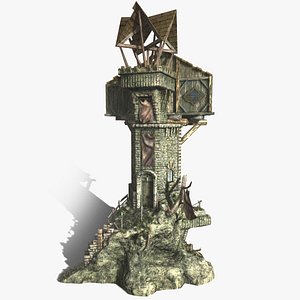 fantasy watch tower building 3d ma